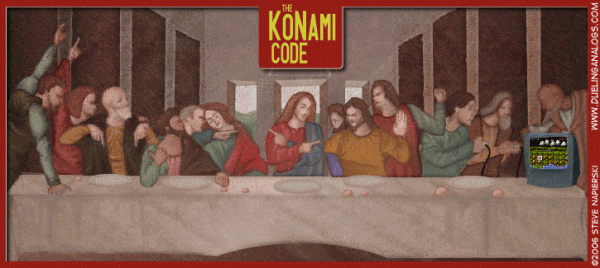 La Cène version gamers avec le code Konami